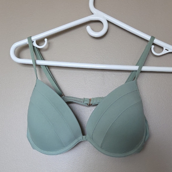 la Vie en Rose Aqua Sage Green Underwire Swim Top with Adjustable Straps Size M - Picture 1 of 3